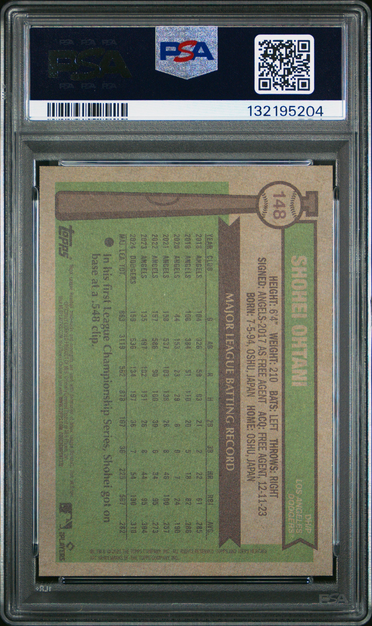 2025 Topps Heritage Dark Blue Border Shohei Ohtani 9 PSA #148