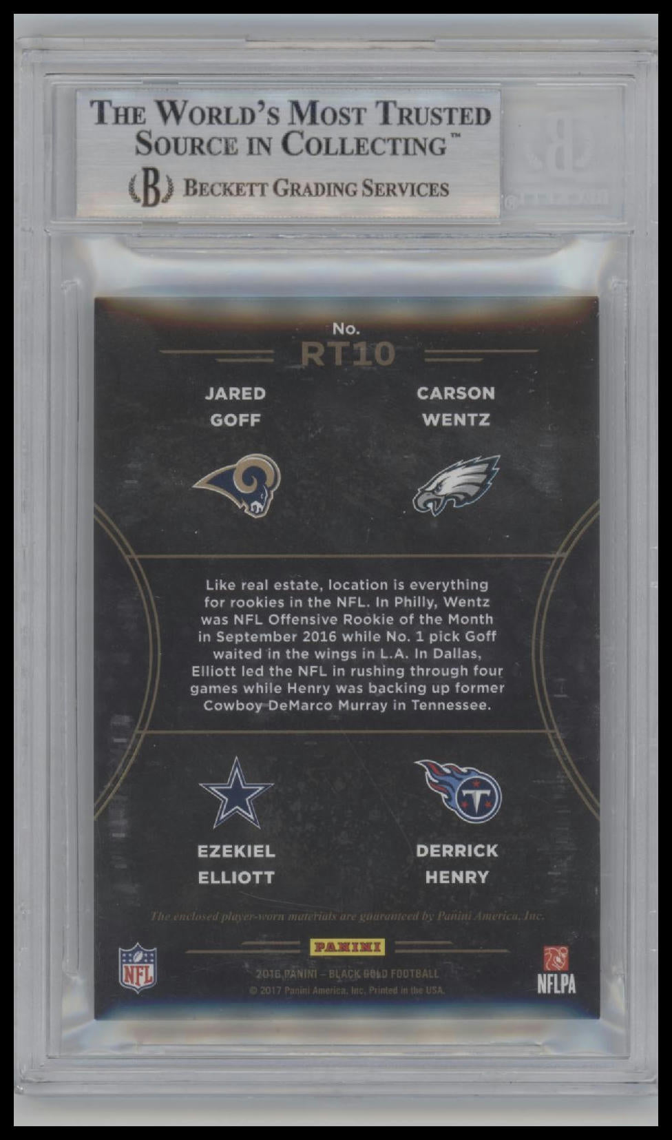 2016 BGR TM Carson Wentz/Derrick Henry/Ezekiel Elliott/Jared Goff 9.0 BGS #10