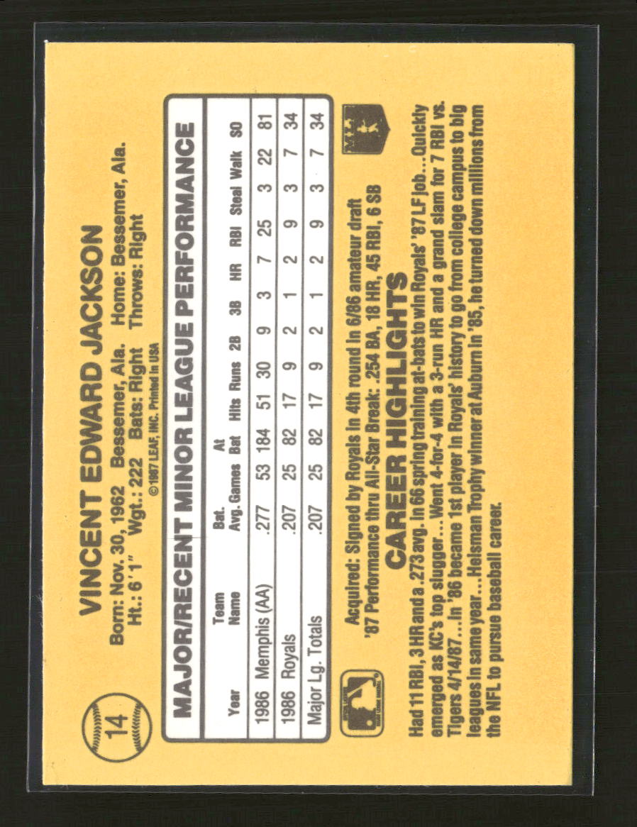 1987 Donruss The Rookies Bo Jackson #14