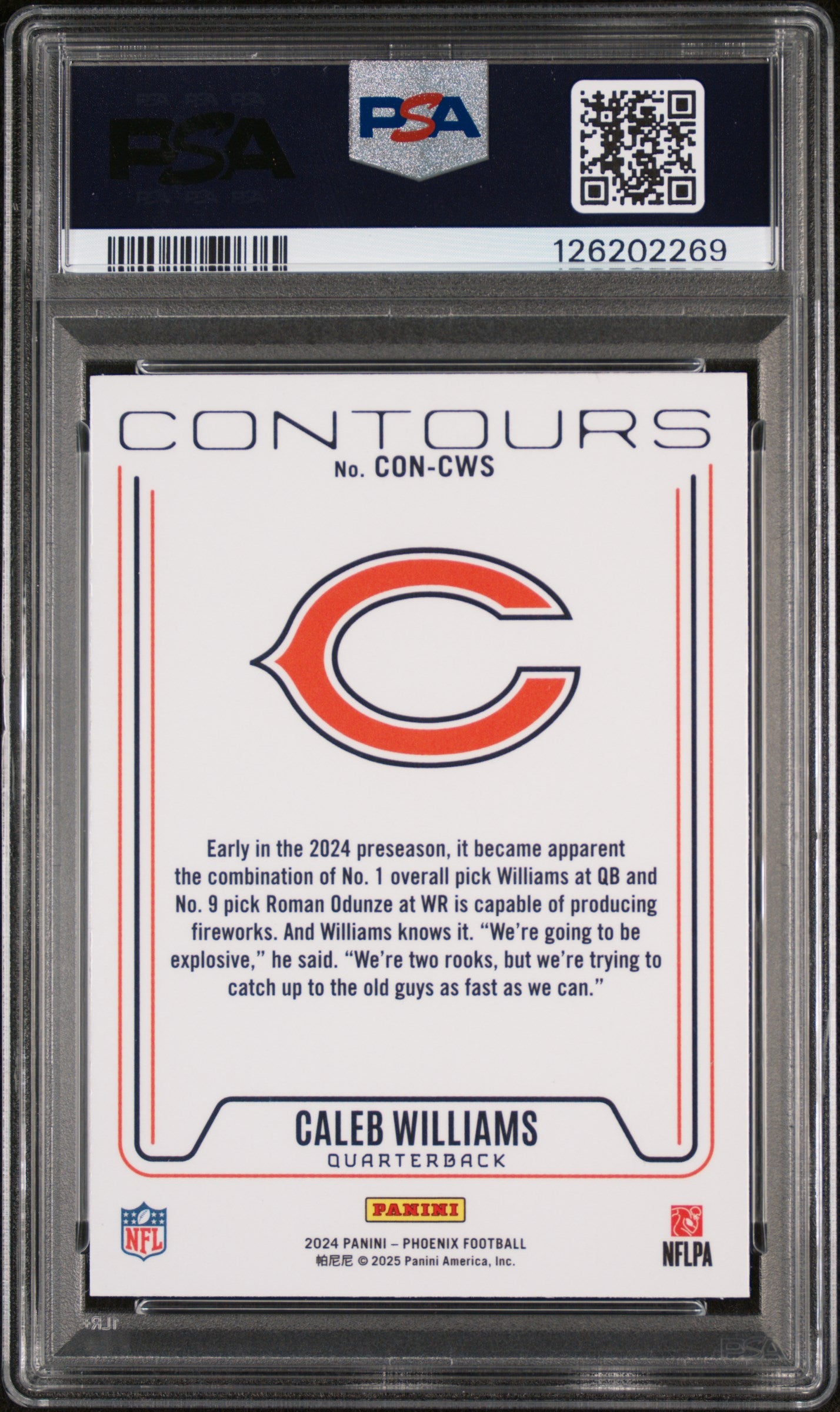 2024 Panini Phoenix Contours Caleb Williams 9 PSA #CONCWS