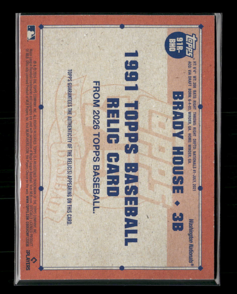 2026 Topps 1991 Baseball Relics Blue (Series One) Brady House #/150 #91R-BHO