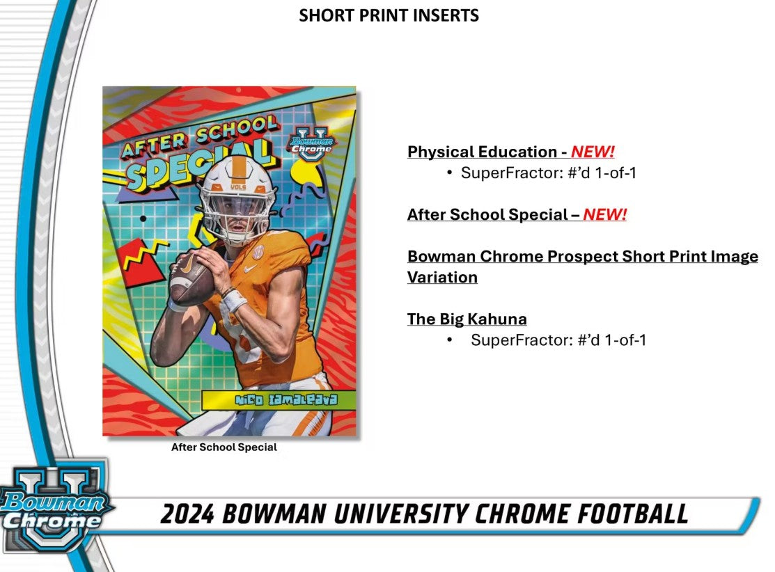 Caja de fútbol para aficionados de la Universidad Bowman 2024 cromada