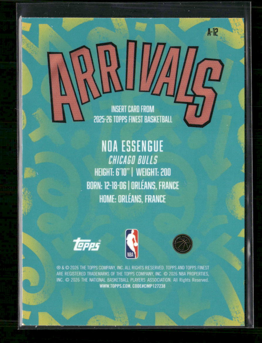 2025-26 Finest Arrivals Noa Essengue #A-12