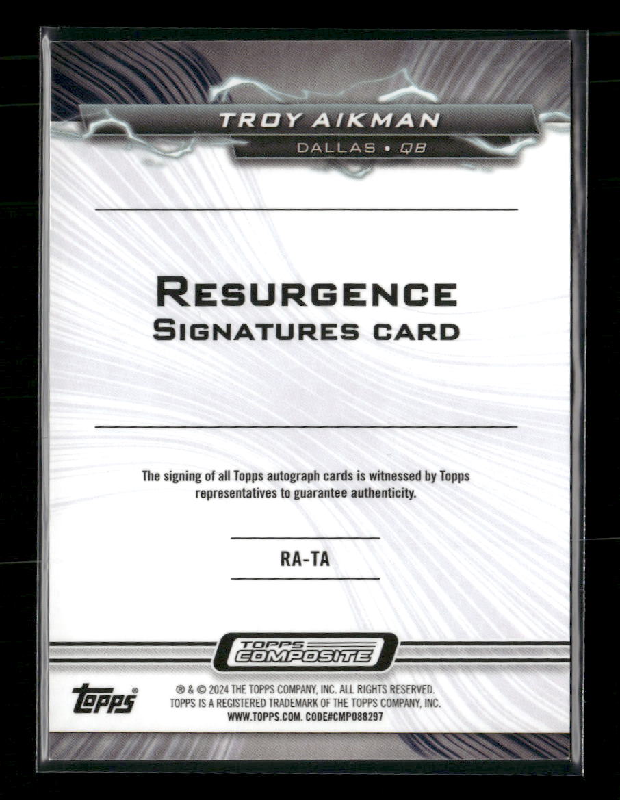 2024 Topps Composite Resurgence Red Auto #/5 Troy Aikman #RA-TA