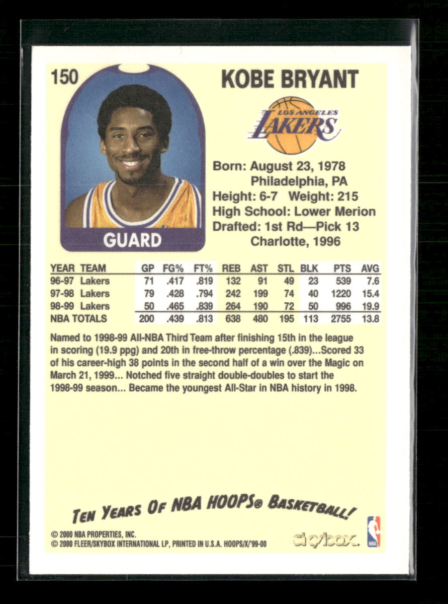 1999-00 Hoops Decade Kobe Bryant #150