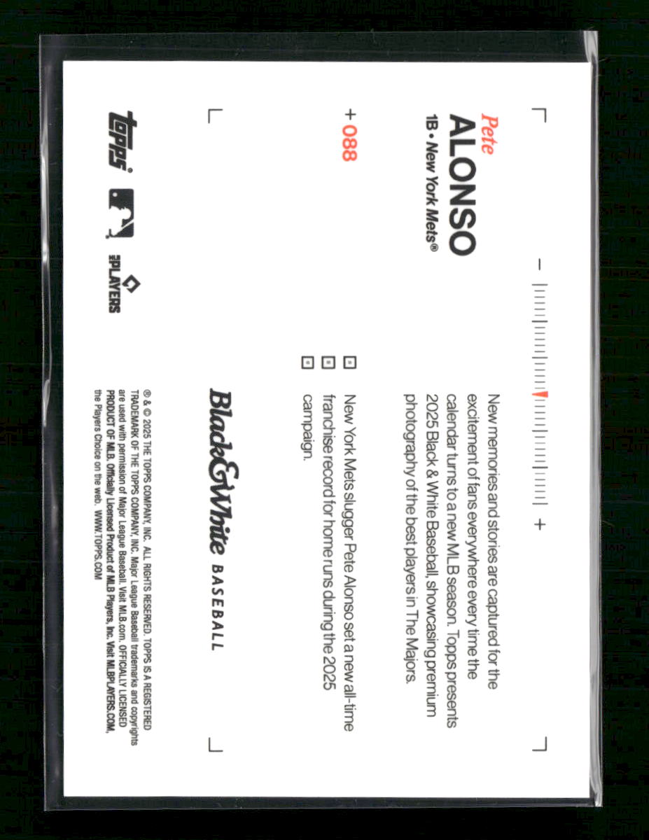 2025 Topps Black & White Green Pete Alonso #/99 #088