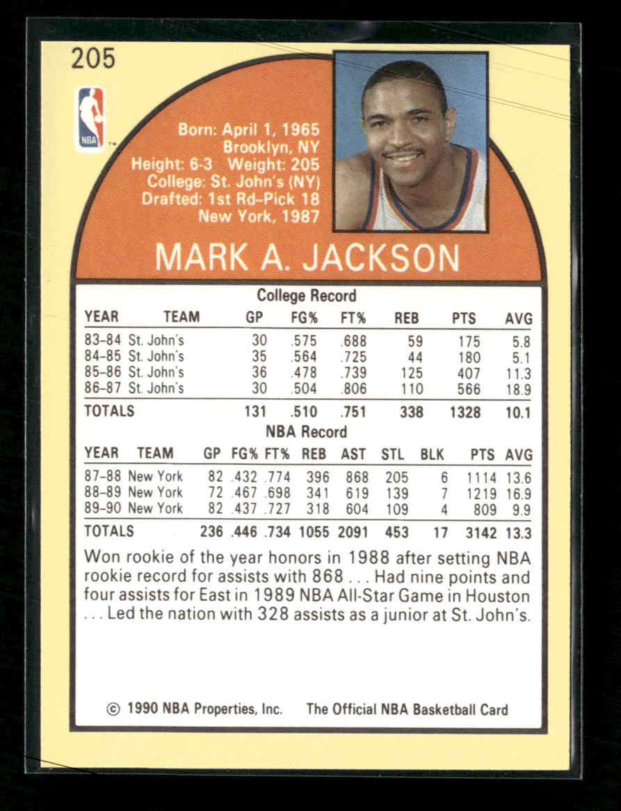 1990-91 Hoops Mark Jackson #205