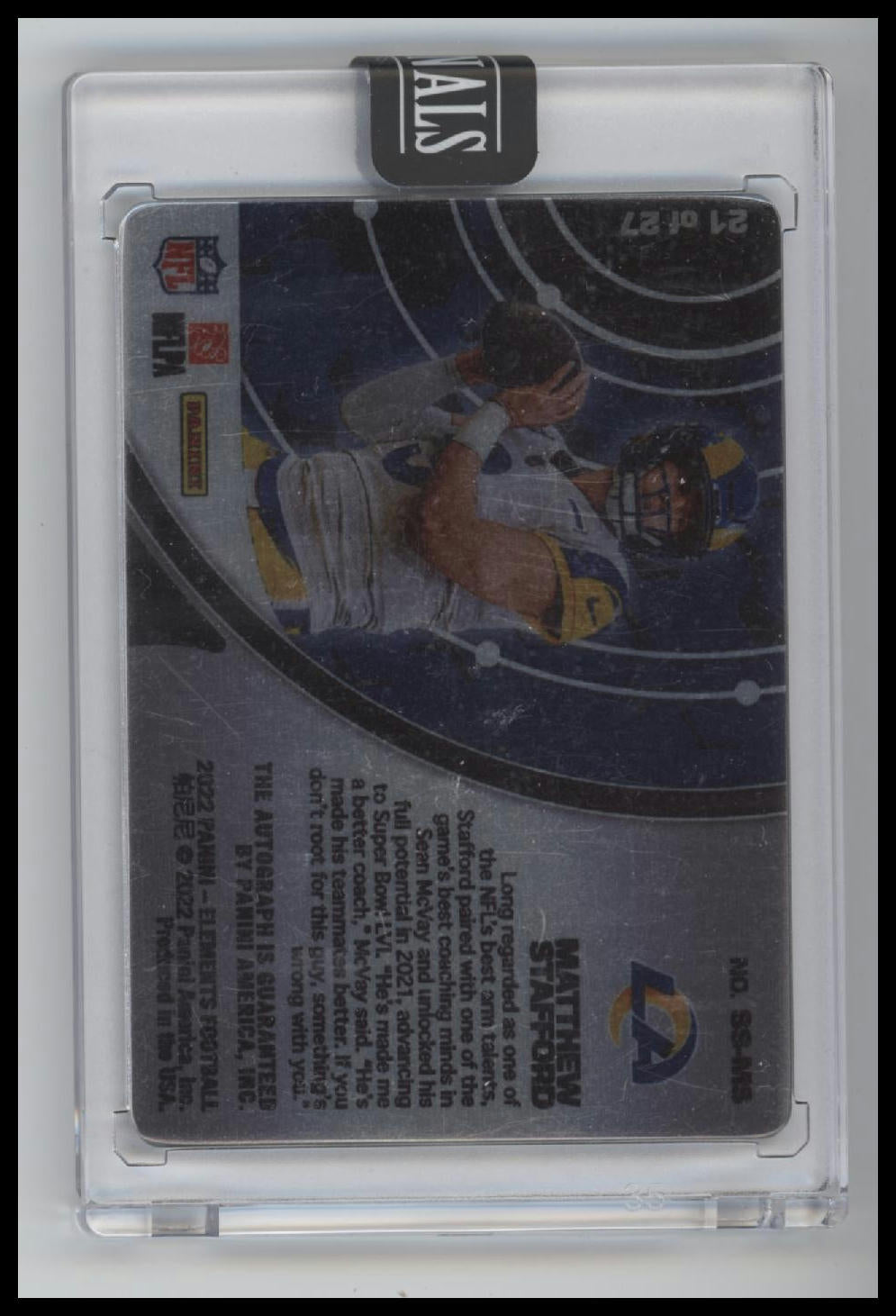 2022 Panini Elements Steel Signatures #/27 Matthew Stafford #SS-MS