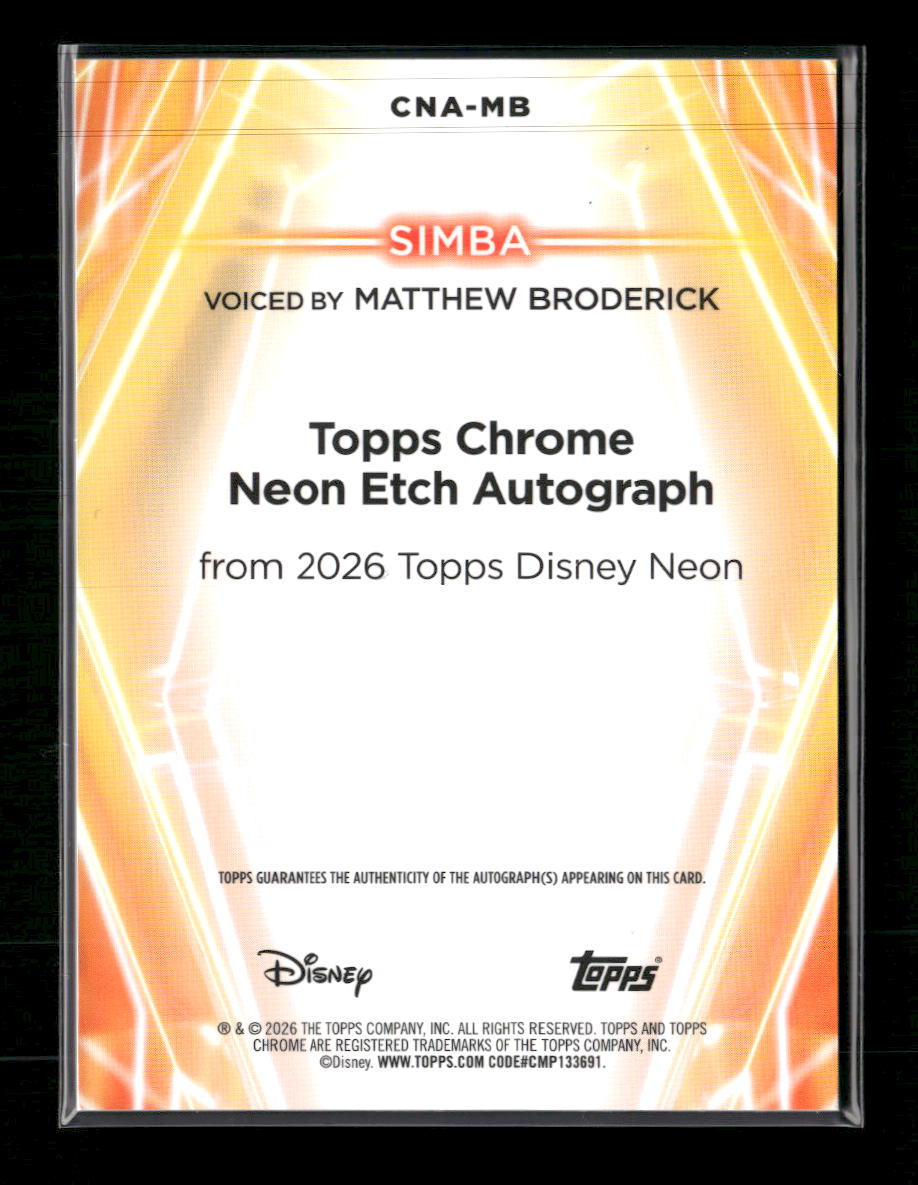 Topps Chrome Neon Simba Autograph /10 #CNA-MB