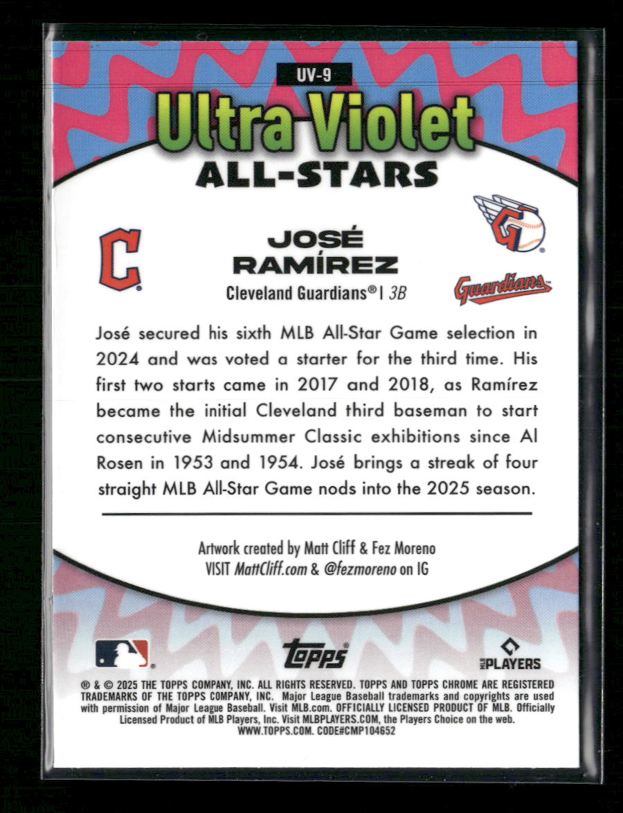 2025 Topps Chrome Ultra Violet All-Stars José Ramírez #UV-9