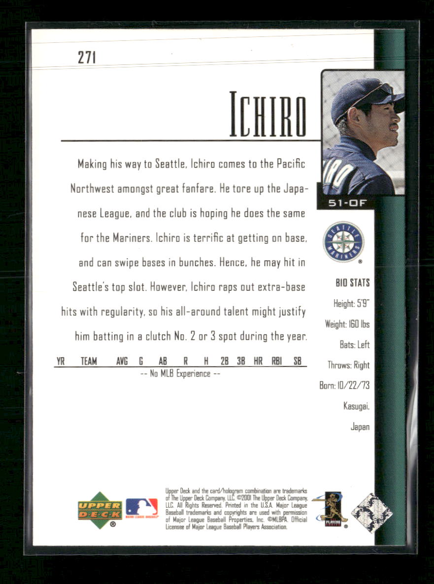 2001 Upper Deck Ichiro Rookie #271
