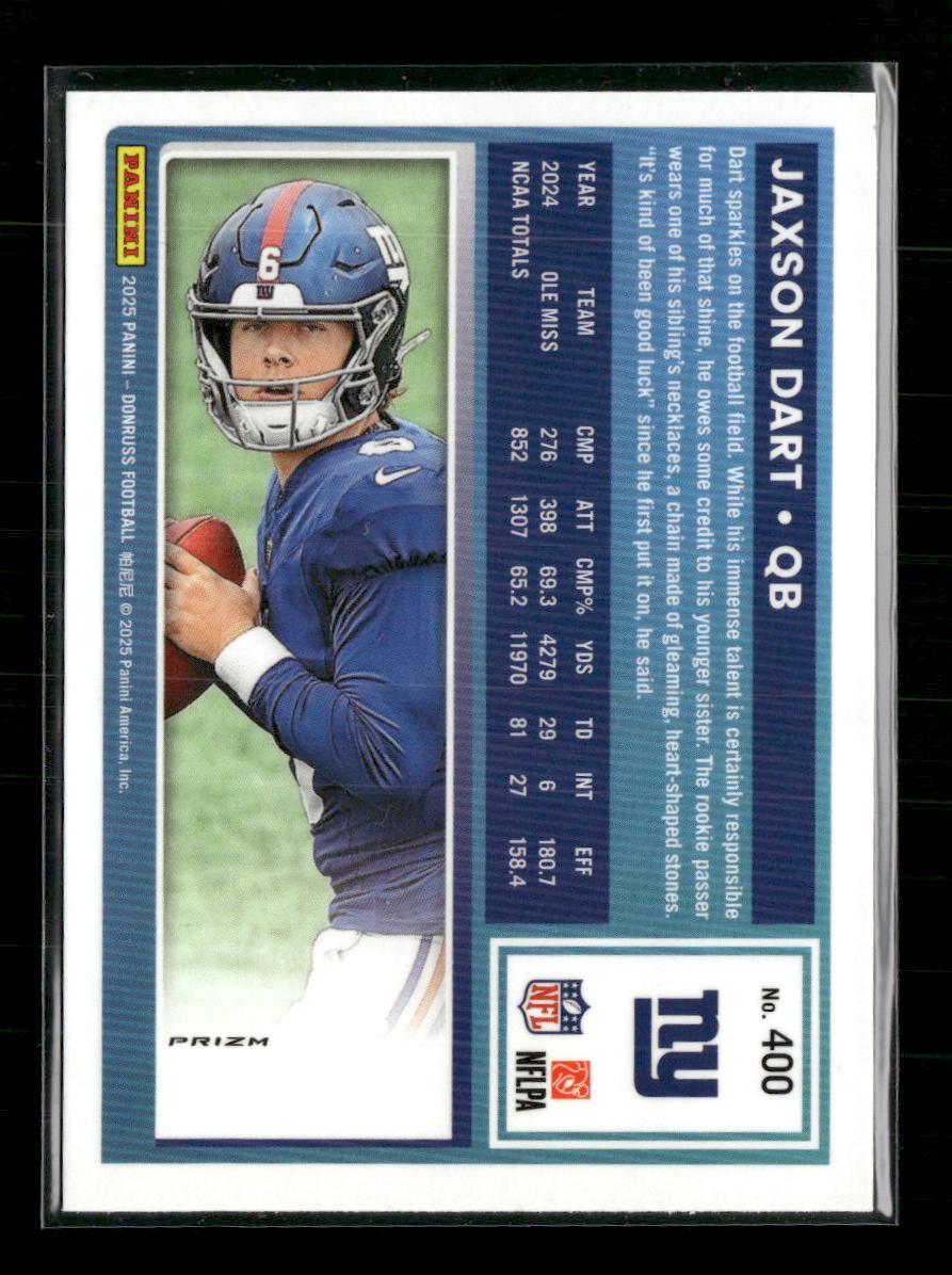 2025 Donruss Optic Rated Rookies Preview Holo Jaxson Dart Rookie #400