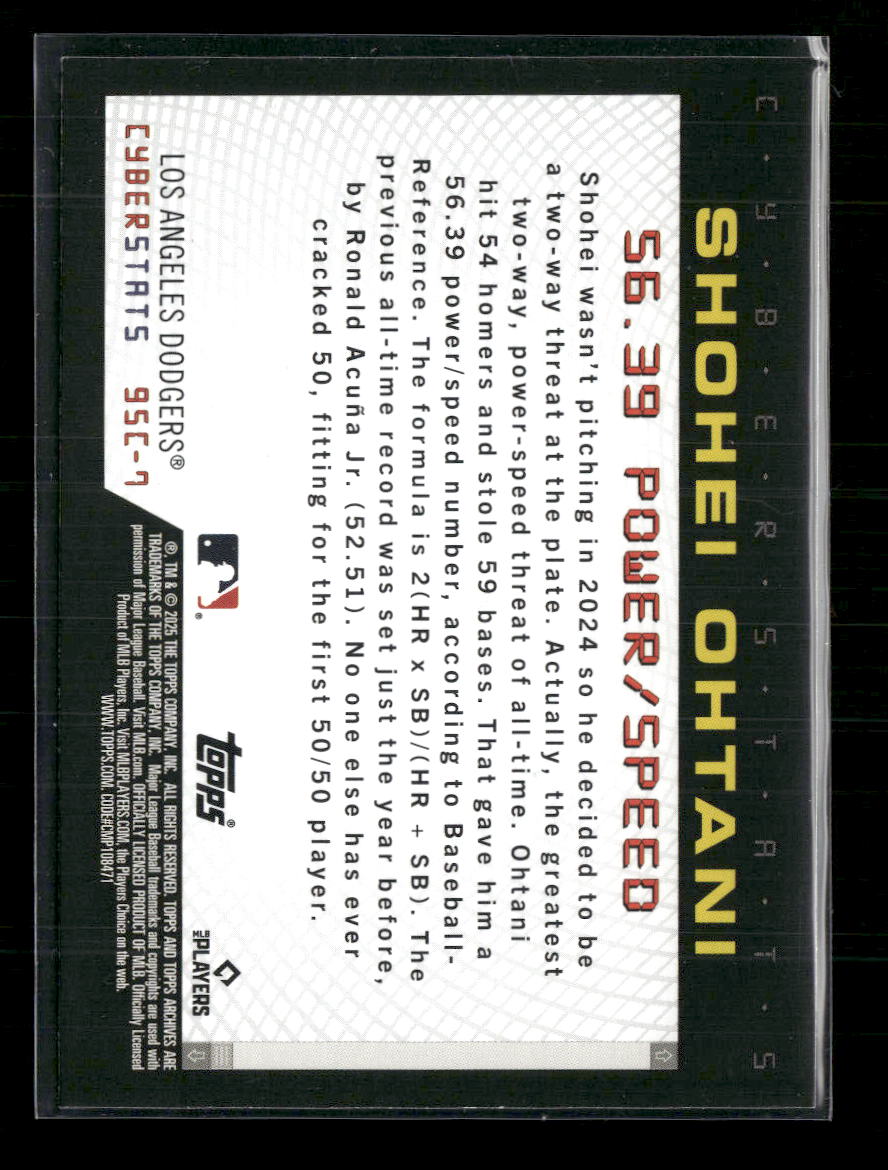 2025 Topps Archives 1995 Topps Cyberstats Shohei Ohtani #95C-7