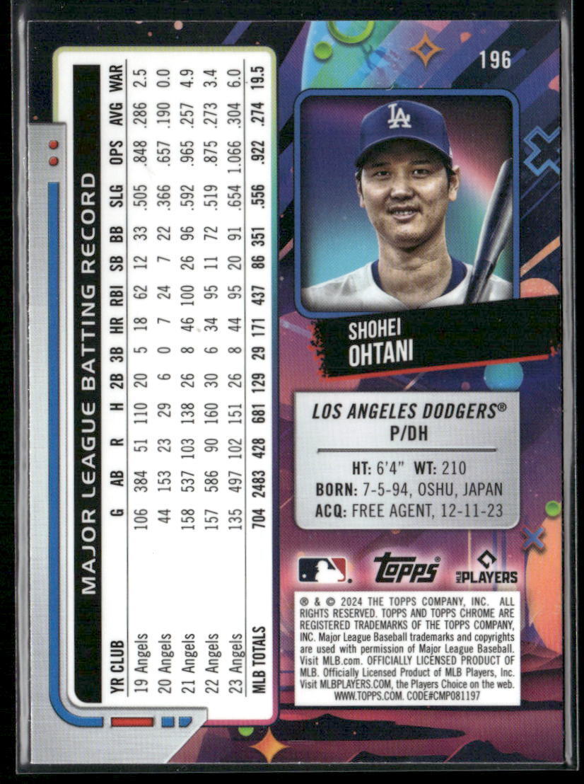 2024 Topps Chrome Cosmic #196 Shohei Ohtani