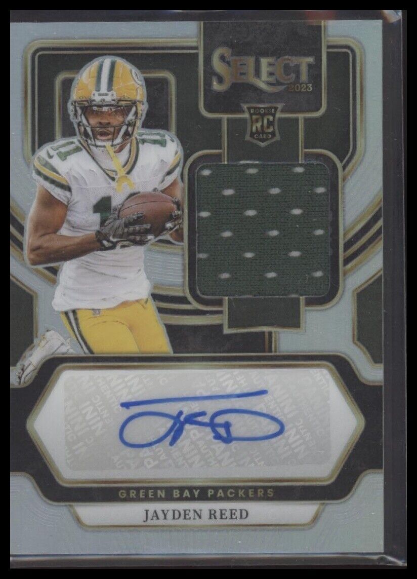 2023 Panini Select #RSM-JRE Jayden Reed Rookie Signature Memorabilia Prizm #/199