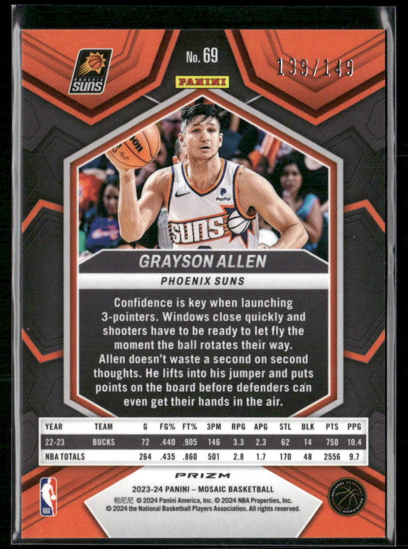 2023-24 Panini Mosaic #69 Grayson Allen Pink #/149