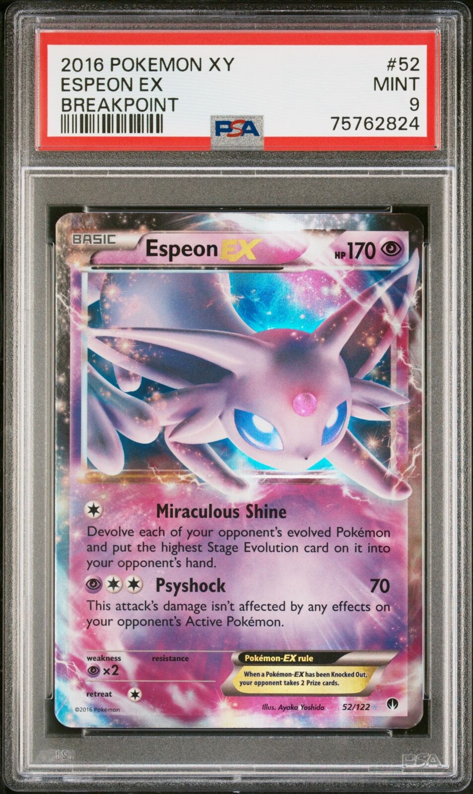 2016 Pokemon Xy Breakpoint #52 Espeon Ex Breakpoint PSA 9