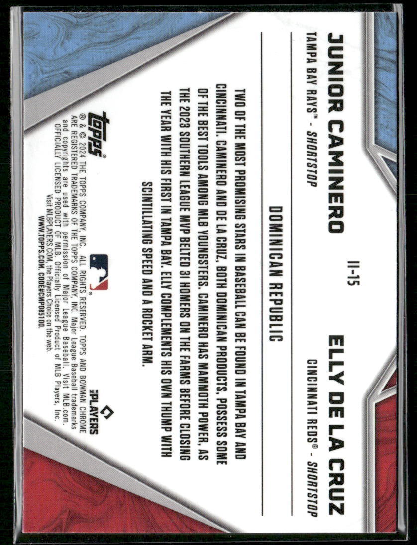 2024 Bowman Chrome #II-15 Elly De La Cruz / Junior Caminero International Impact
