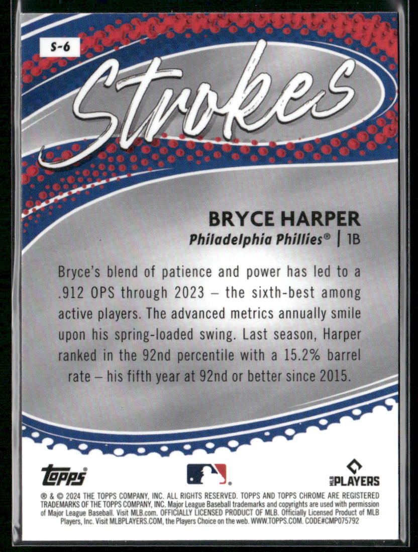 2024 Topps Chrome #S-6 Bryce Harper Strokes