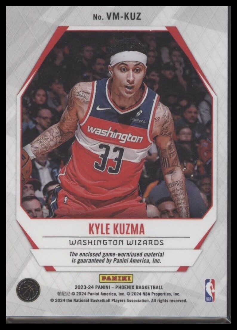 2023-24 Panini Phoenix #VM-KUZ Kyle Kuzma Veteran Materials