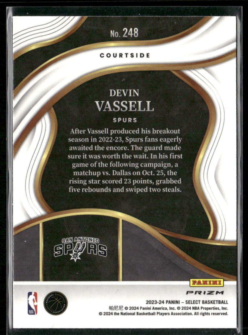 2023-24 Panini Select #248 Devin Vassell Zebra Prizms