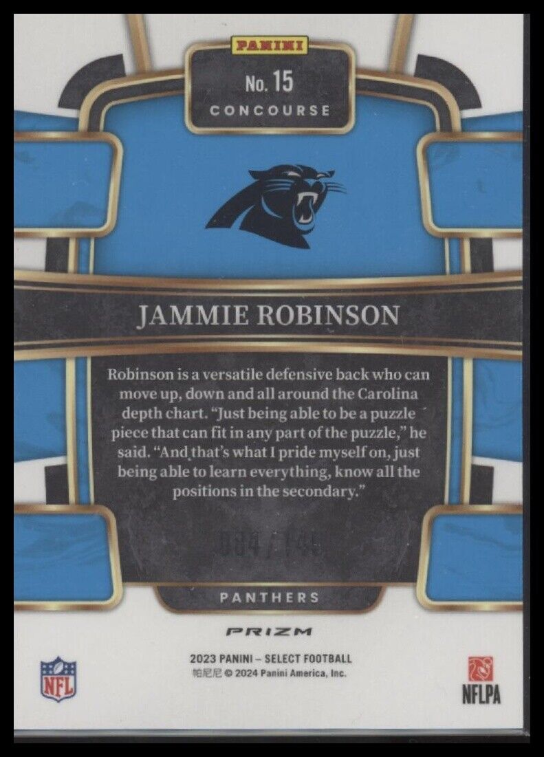 2023 Panini Select #15 Jammie Robinson Maroon Prizms /149