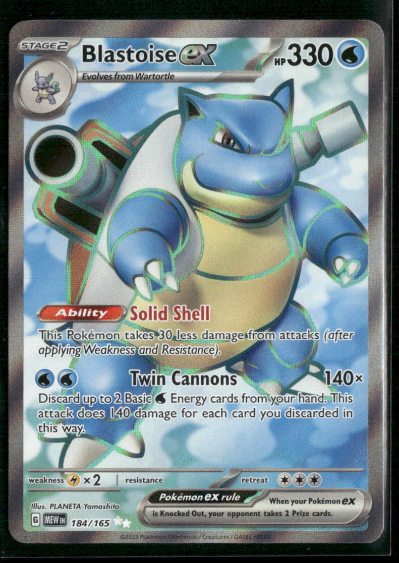 Pokemon SV: Scarlet & Violet 151 #184/165 Blastoise ex