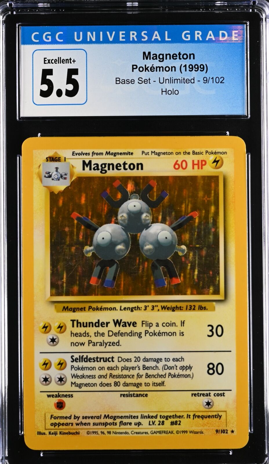1999 Base Set - Unlimited #9/102 Magneton CGC 5.5