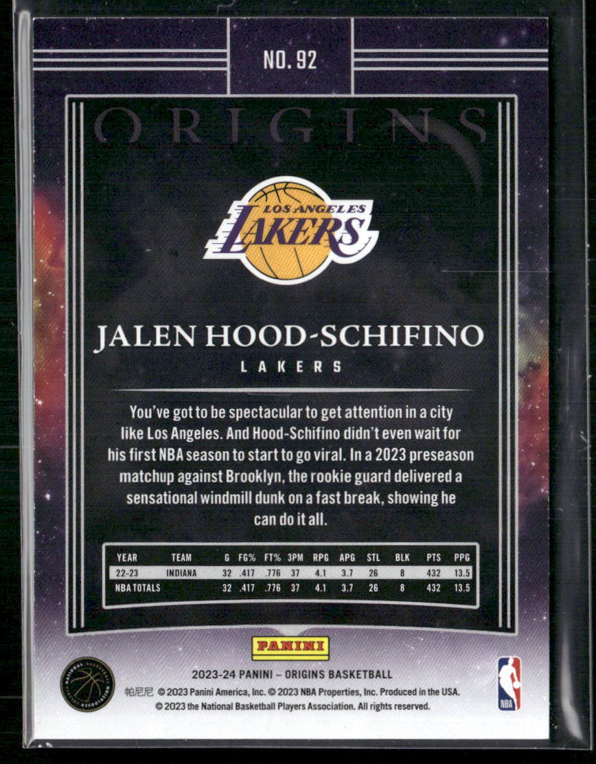 2023-24 Panini Origins #92 Jalen Hood-Schifino Orange #/75