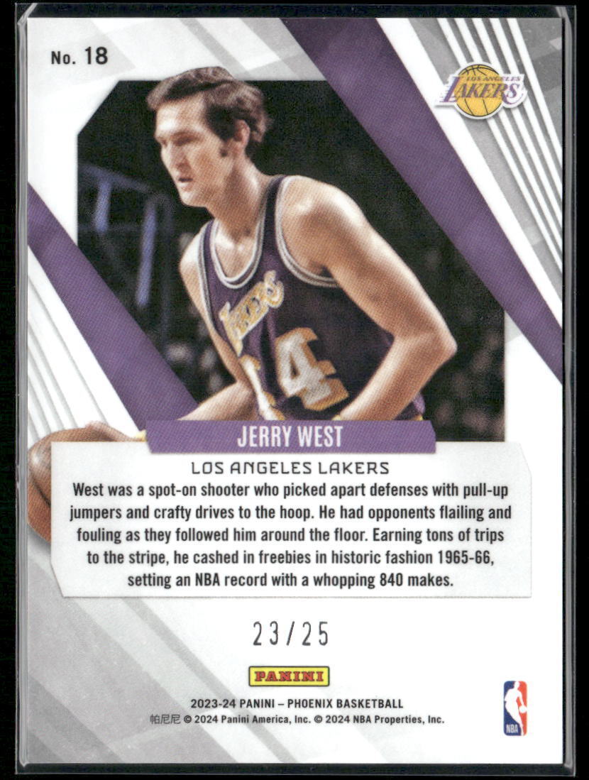 2023-24 Panini Phoenix #18 Jerry West Fire and Ice #/25