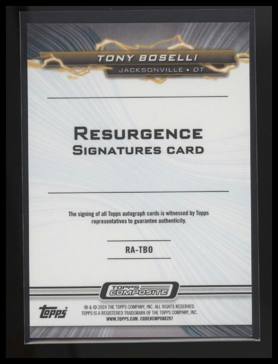 2023 Topps Composite #RA-TBO Tony Boselli Resurgence Signatures