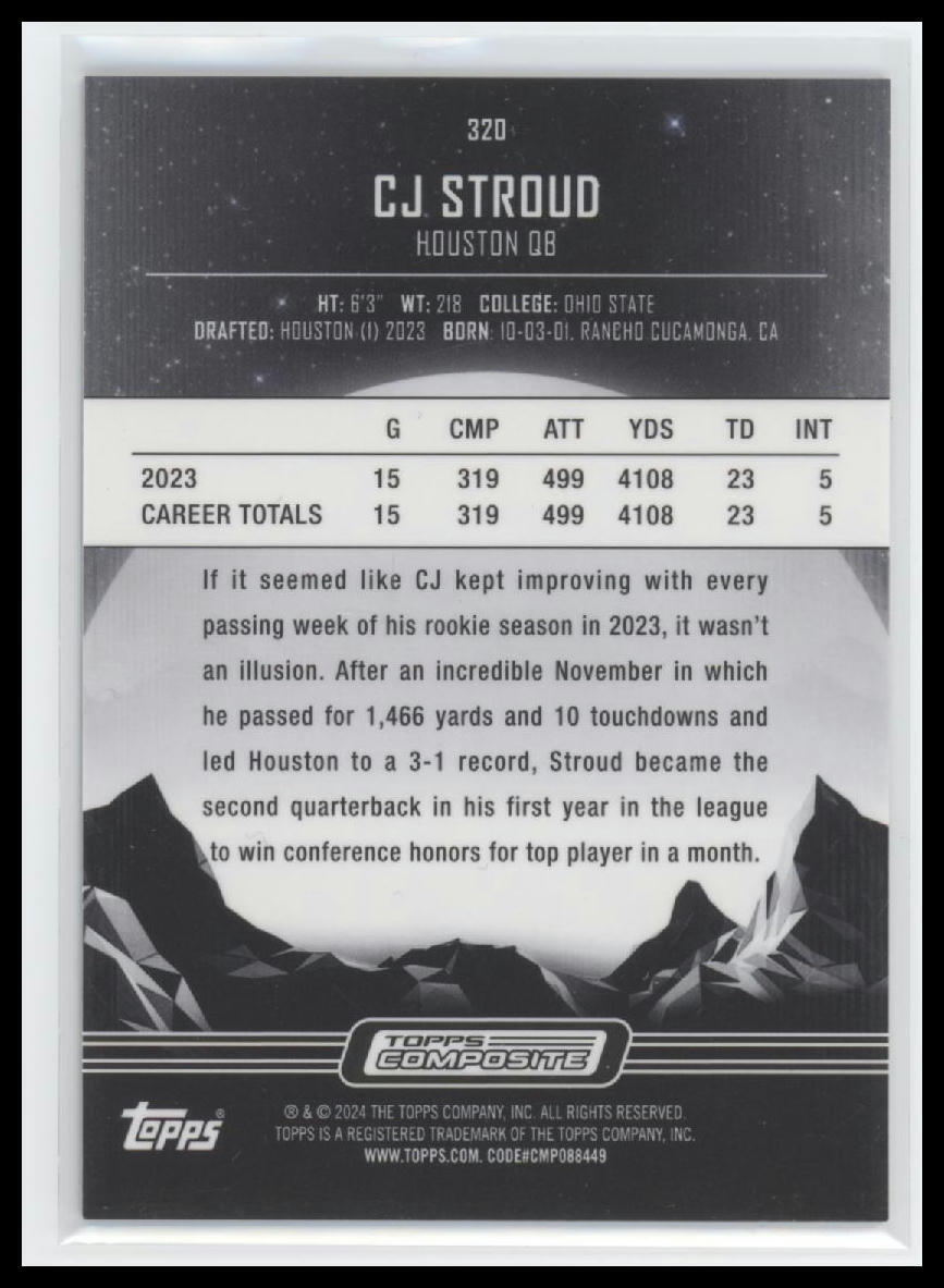 2023 Topps Composite #320 CJ Stroud Midnight Midnight