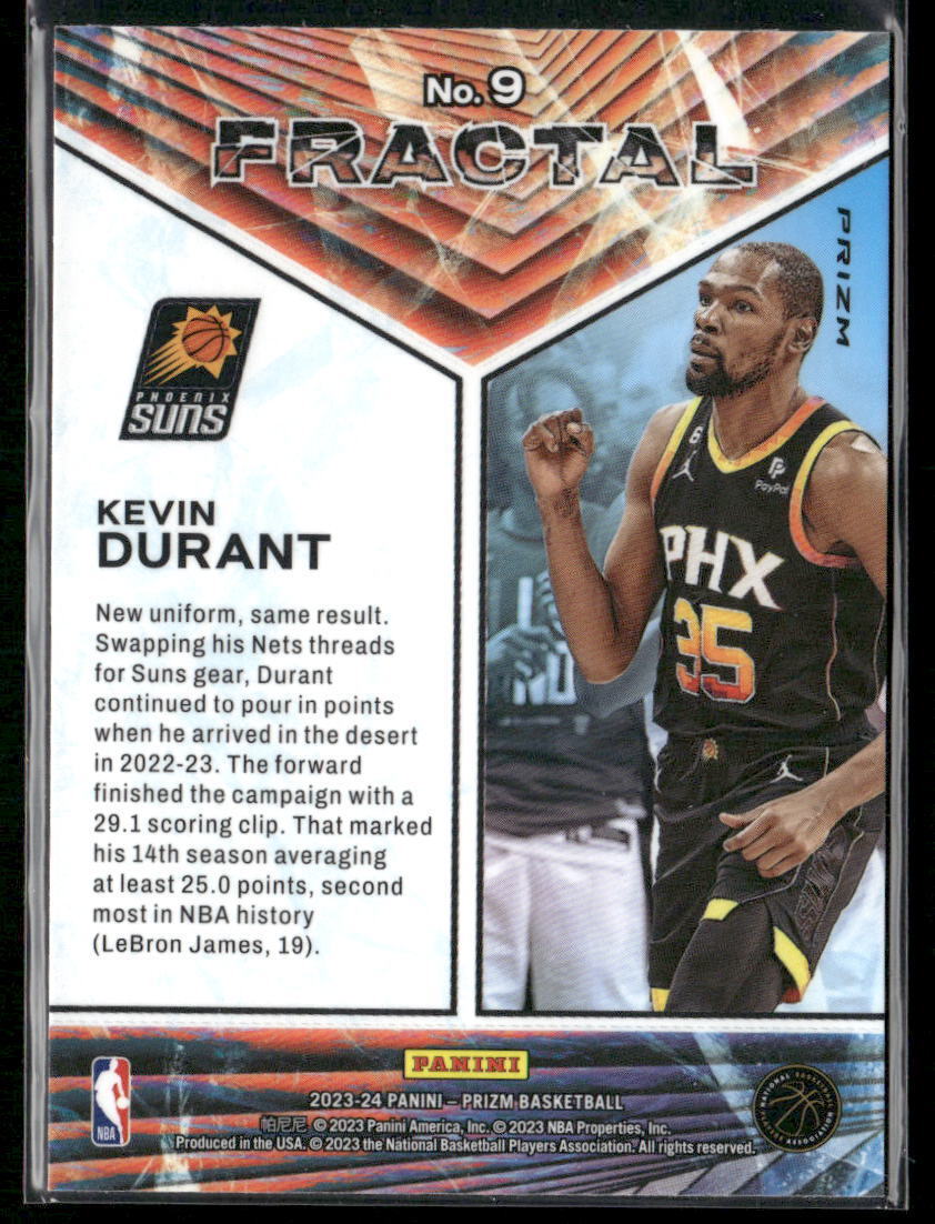 2023-24 Panini Prizm #9 Kevin Durant Fractal Prizms Fast Break