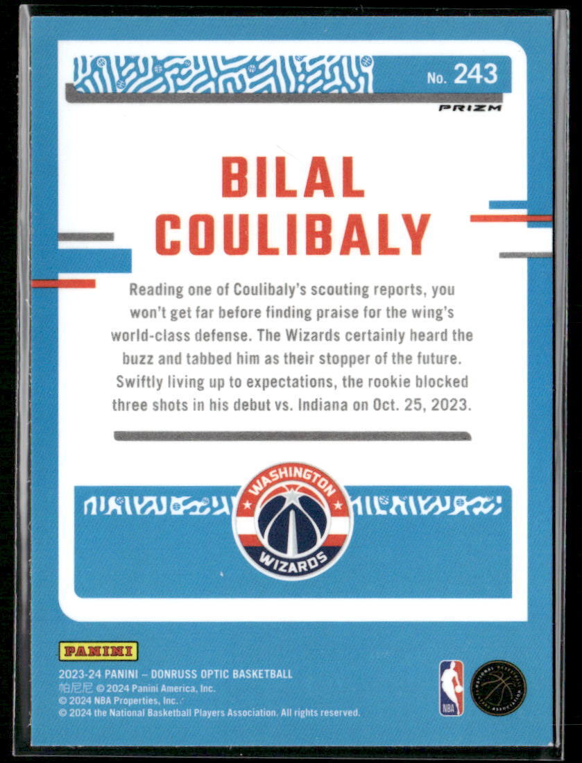 2023-24 Donruss Optic #243 Bilal Coulibaly Choice