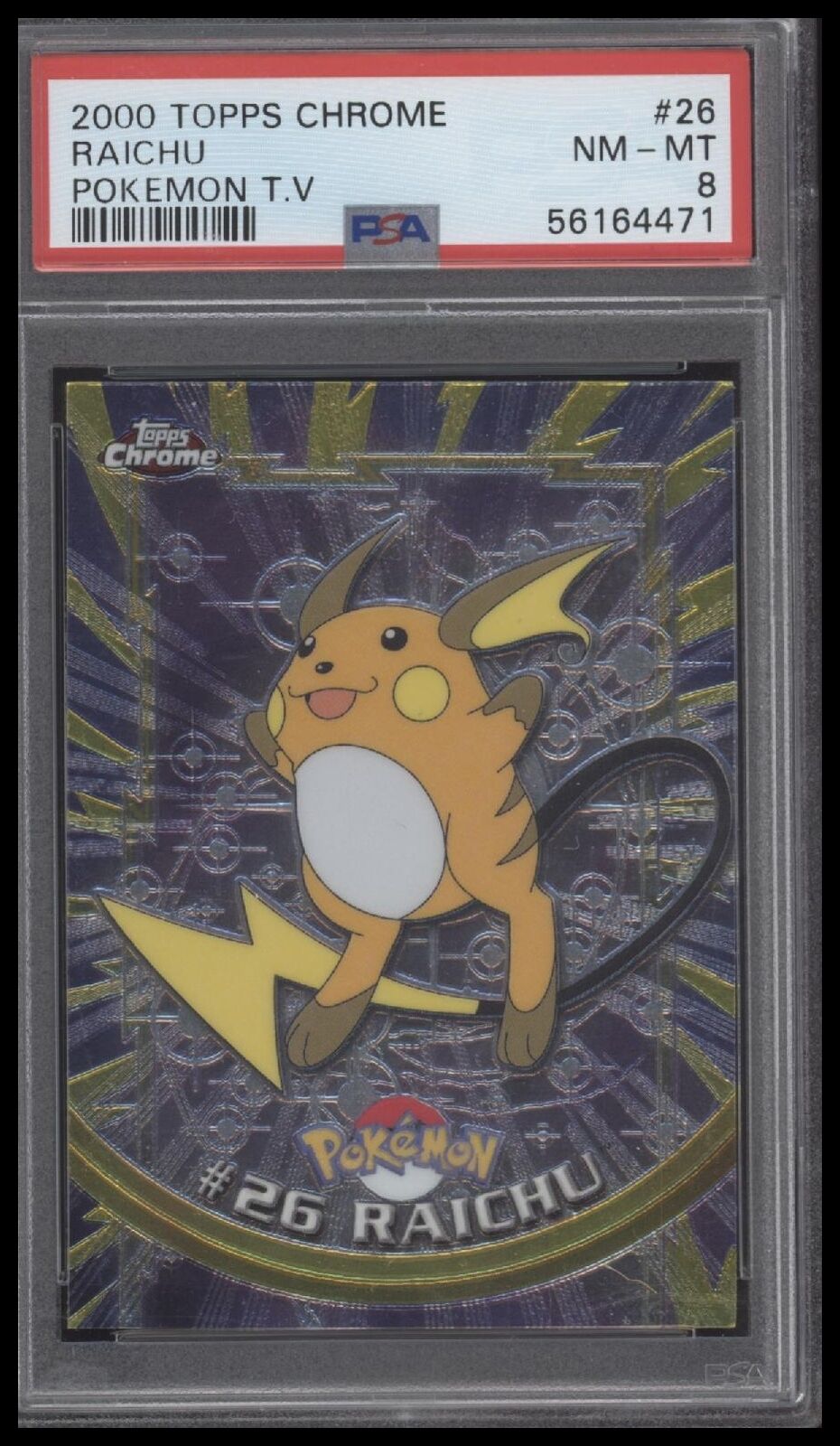 2000 Topps Chrome Pokemon T.V. #26 Raichu Pokemon T.V PSA 8