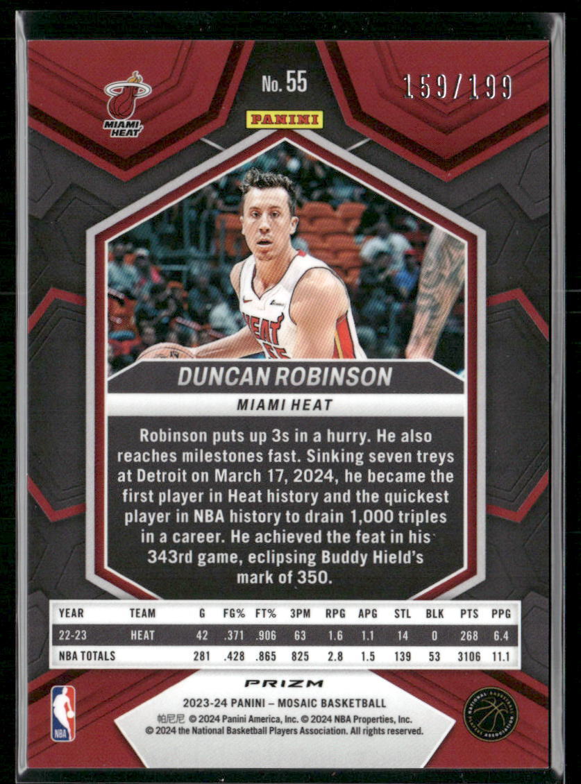 2023-24 Panini Mosaic #55 Duncan Robinson Blue #/199