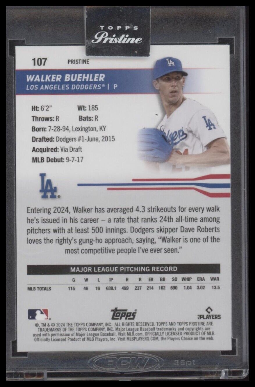 2024 Topps Pristine #107 Walker Buehler