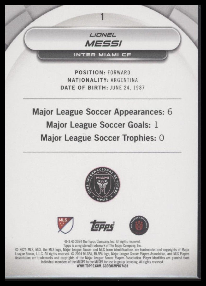 Lionel Messi 2024 Topps MLS Superstars #1