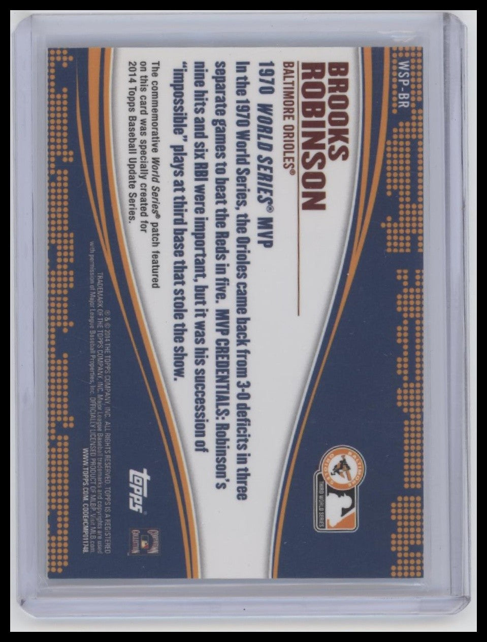 Brooks Robinson 1970 World Series Commemorative Logo Patch