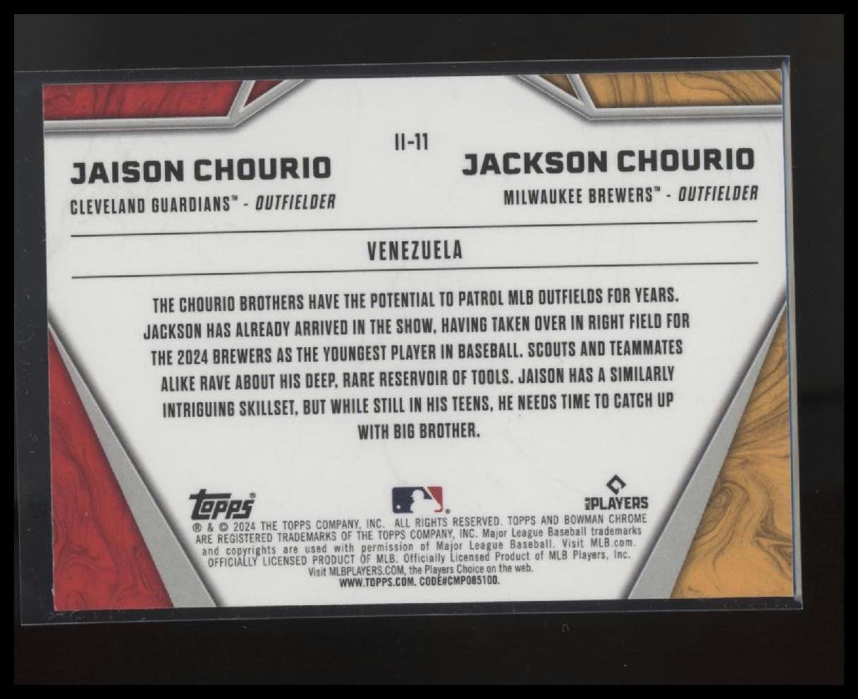2024 Bowman Chrome #II-11 Jaison Chourio / Jackson Chourio International Impact