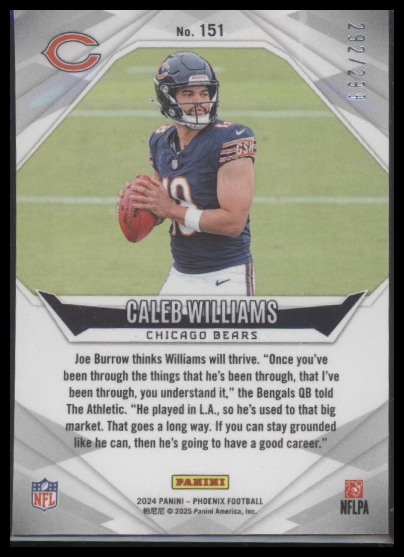 Caleb Williams 2024 Panini Phoenix #151 Red Fade #/299
