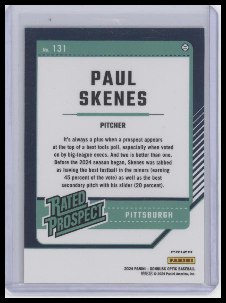 Paul Skenes 2024 Donruss #131 Optic Holo Prizm