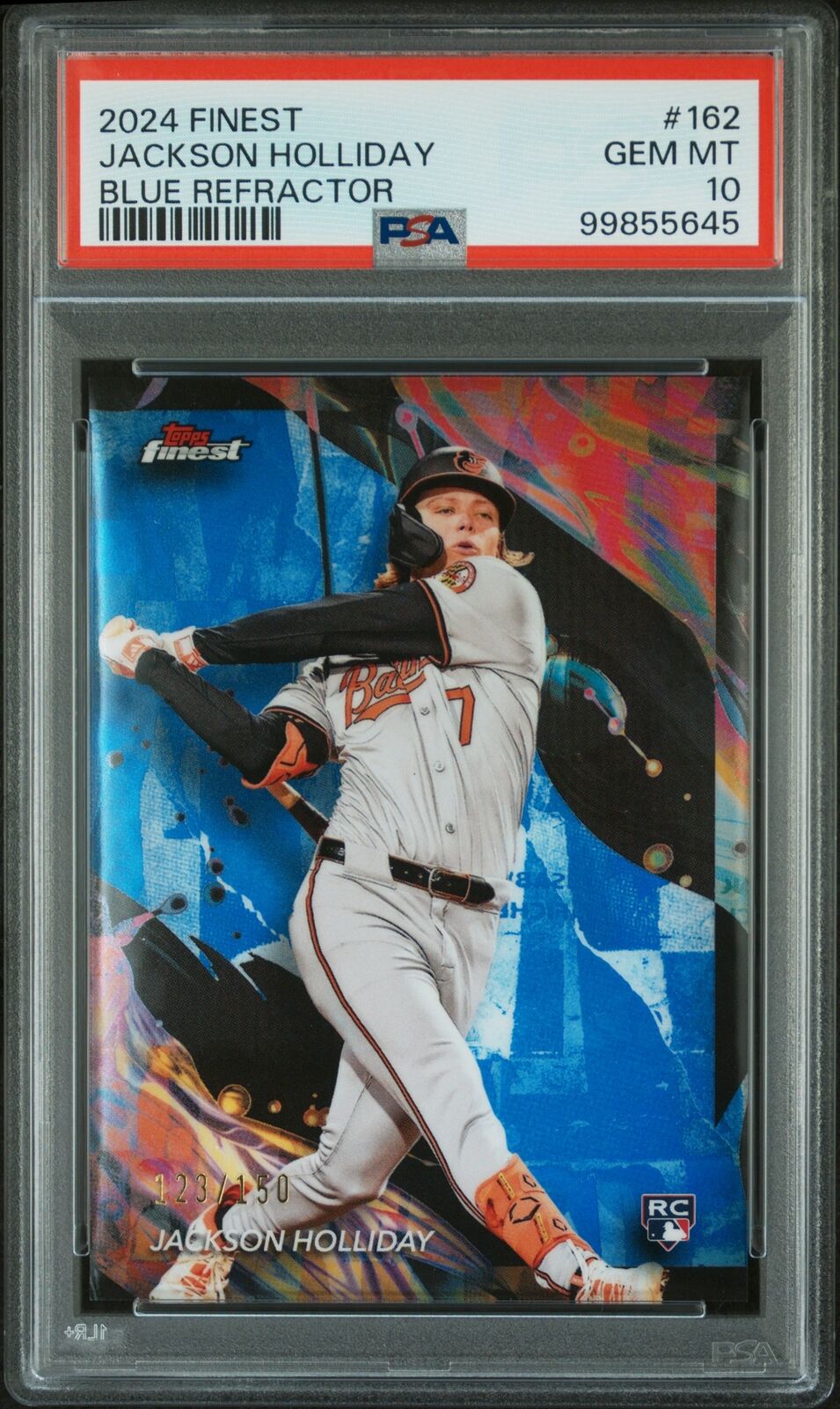 2024 Topps Finest #162 Jackson Holliday Blue Refractor PSA 10