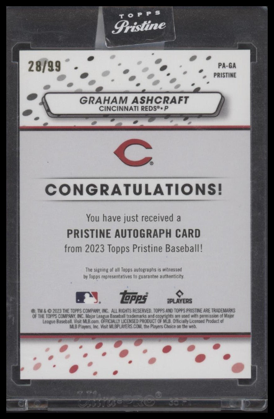 Graham Ashcraft 2023 Topps Pristine #PA-GA Pristine Autographs