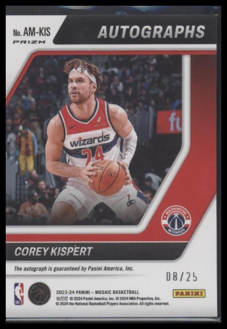 2023-24 Panini Mosaic #AM-KIS Corey Kispert Autographs Mosaic White #/25