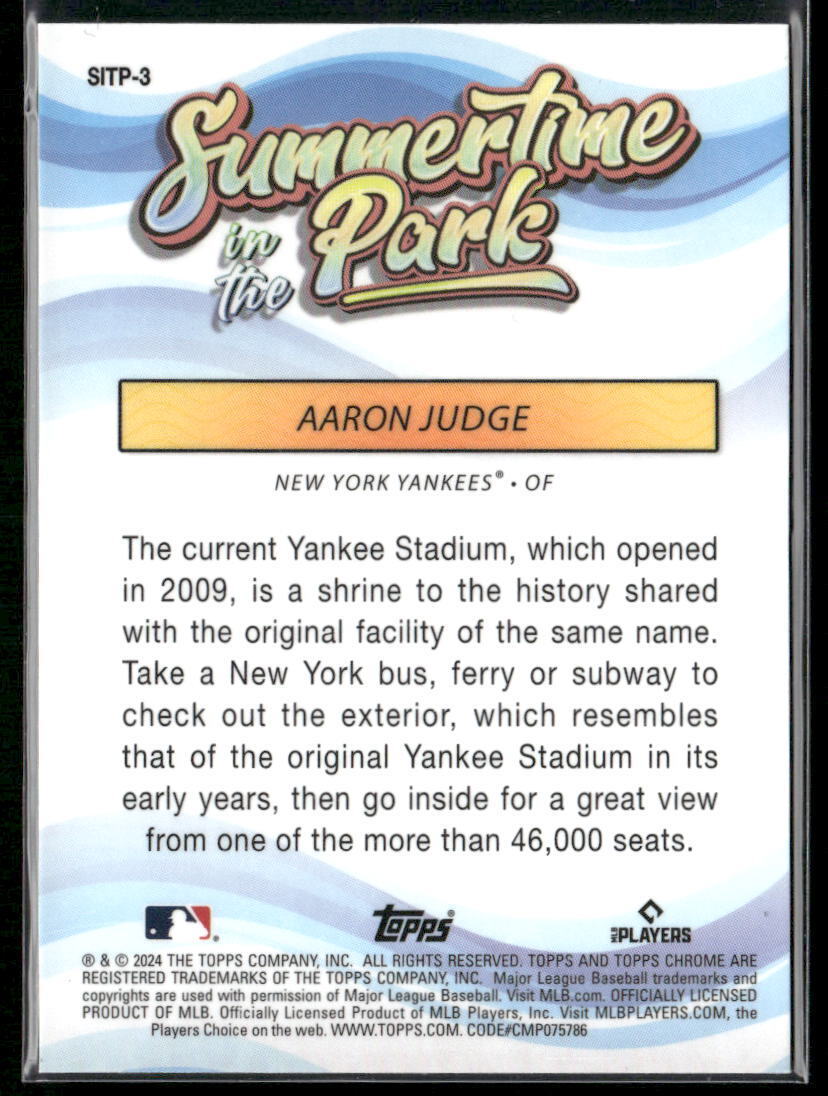 2024 Topps Chrome #SITP-3 Aaron Judge Summertime in the Park