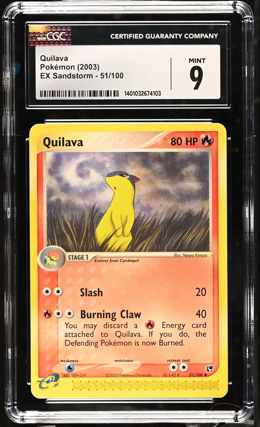 Quilava 2003 EX Sandstorm #51/100 CGC 9