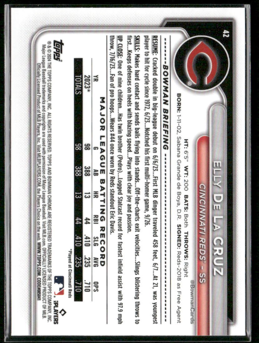 2024 Bowman Chrome #42 Elly De La Cruz