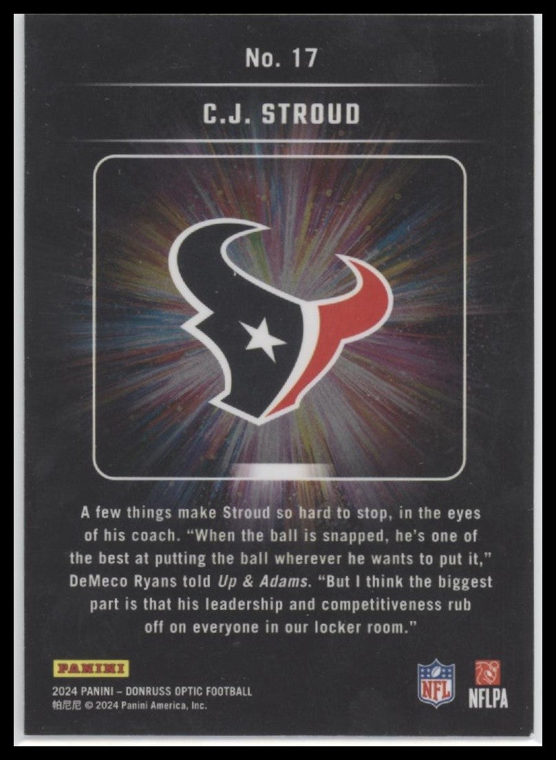 C.J. Stroud 2024 Donruss Optic #17 Light It Up