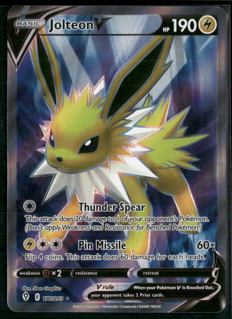 Pokemon SWSH07: Evolving Skies #177/203 Jolteon V (Full Art)